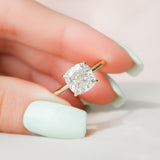3.50 CT Cushion Cut Hidden Halo Style Moissanite Engagement Ring 8