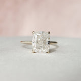 4.5 CT Cushion Cut Hidden Halo Style Moissanite Engagement Ring 1