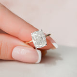 4.0 CT Cushion Cut Hidden Halo Style Moissanite Engagement Ring 9