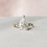 2.5 CT Pear Cut Twig Pave Moissanite Engagement Ring 1