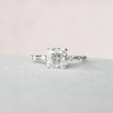 2.0 CT Cushion Dainty Pave  Moissanite Engagement Ring 2