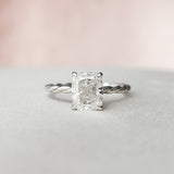 2.0 CT Cushion Hidden Halo Moissanite Engagement Ring