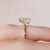 3.0 CT Emerald Cut Hidden Halo Moissanite Engagement Ring