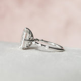 3.0 CT Emerald Cut Dainty Pave Moissanite Engagement Ring 3