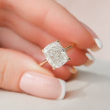 4.5 CT Cushion Cut Hidden Halo Style Moissanite Engagement Ring 2