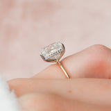 4.0 CT Cushion Cut Hidden Halo Style Moissanite Engagement Ring 8
