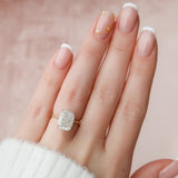 4.0 CT Cushion Cut Hidden Halo Style Moissanite Engagement Ring 7