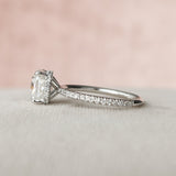 2.5 CT Cushion Pave & Hidden Halo Setting Moissanite Engagement Ring 7