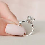 5.0 CT Cushion Cut Dainty Pave Moissanite Engagement Ring 5