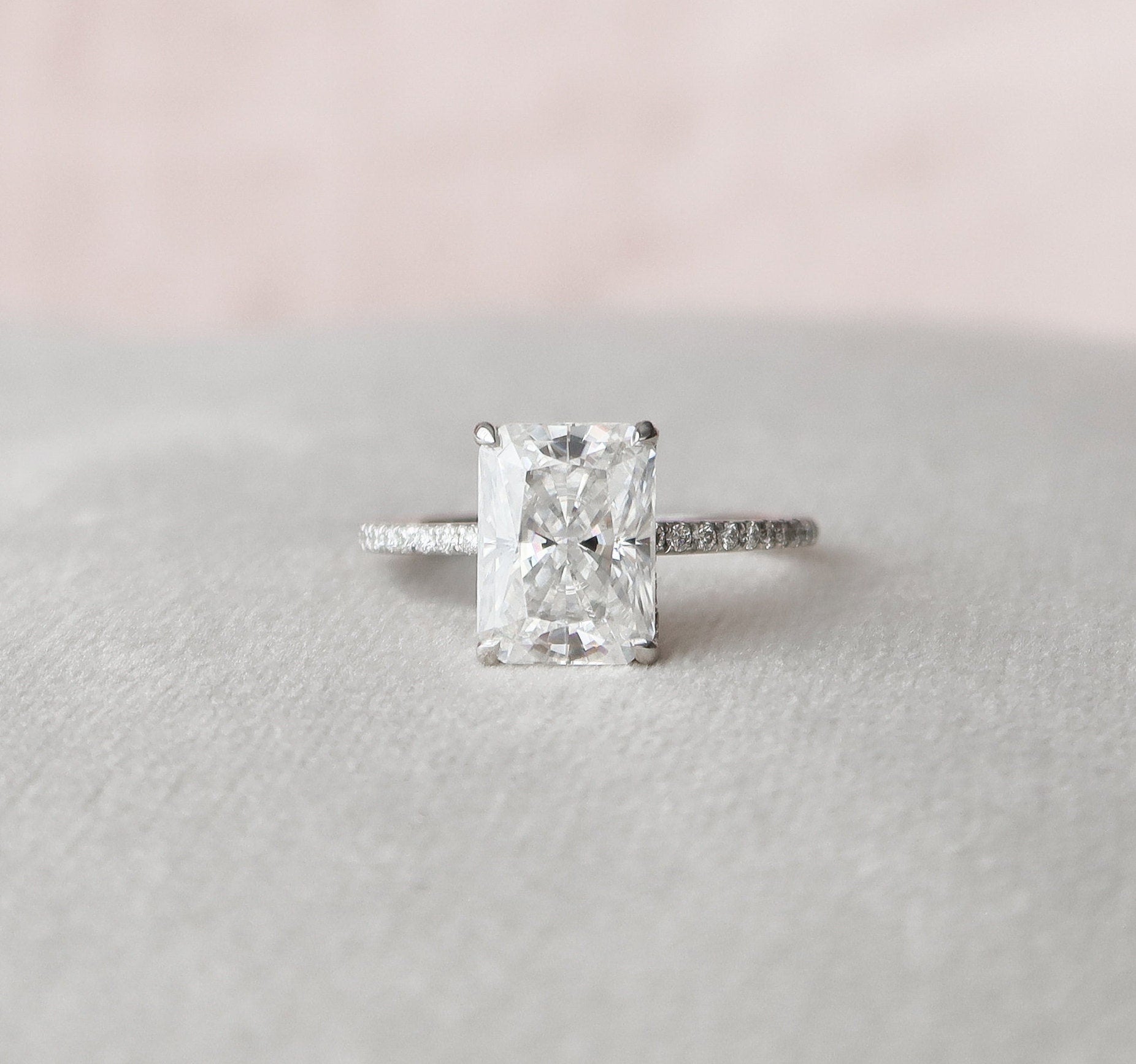 Radiant Pave Lab Grown Diamond Engagement Ring