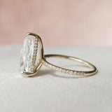 4.5 CT Pear Cut Hidden Halo Pave Setting Moissanite Engagement Ring 4