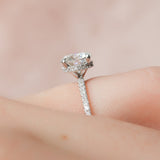 1.5 CT Round Hidden Halo Moissanite Engagement Ring With Pave Setting 9