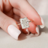 4.5 CT Radiant Cut Hidden Halo Style Moissanite Engagement Ring 2