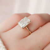 4.5 CT Radiant Cut Hidden Halo Style Moissanite Engagement Ring 5