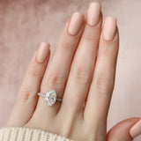 3.0 CT Oval Pave & Hidden Halo Setting Moissanite Engagement Ring 6