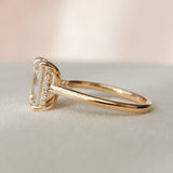 3.0 CT Emerald Cut Hidden Halo Moissanite Engagement Ring 4
