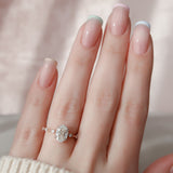 1.5 CT Oval Cut Dainty Pave Moissanite Engagement Ring 6