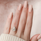 2.5 CT Pear Cut Twig Pave Moissanite Engagement Ring 7