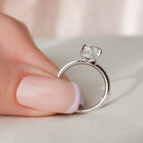1.50 CT Pear Pave Setting Moissanite Engagement Ring 3