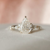 1.50 CT Pear Cluster Moissanite Engagement Ring 3