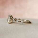 1.5 CT Oval Cut Dainty Pave Moissanite Engagement Ring 2