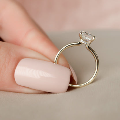 2.0 CT Radiant Hidden Halo Moissanite Engagement Ring 2