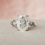 3.5 CT Oval Cut Twig Pave Moissanite Engagement Ring 1