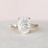 3.0 CT Oval Cut Dainty Pave Setting Moissanite Engagement Ring 2