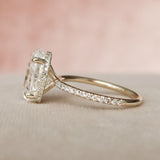 3.5 CT Oval Hidden Halo & Pave Moissanite Engagement Ring 5