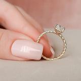 2.0 CT Cushion Hidden Halo Moissanite Engagement Ring