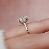 3.0 CT Oval Cut Hidden Halo Style Moissanite Engagement Ring 8