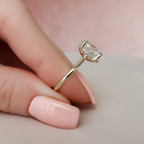 3.0 CT Oval Cut Hidden Halo Style Moissanite Engagement Ring 6