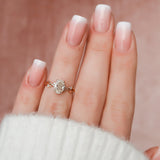 1.0 CT Oval Cut Twig Pave Moissanite Engagement Ring 6