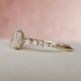 1.5 CT Oval Pave Moissanite Engagement Ring