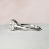 4.0 CT Cushion Cut Hidden Halo Style Moissanite Engagement Ring 4