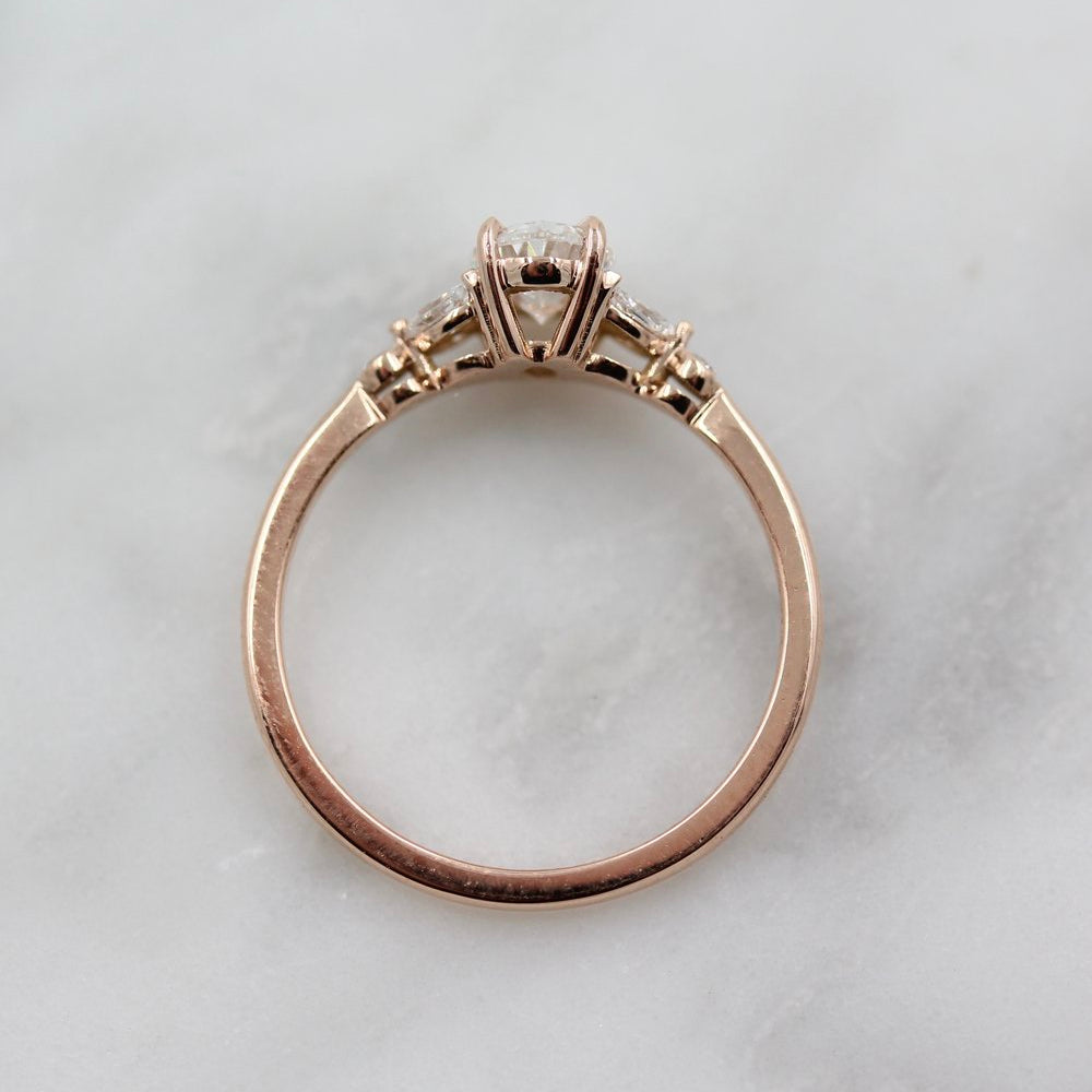 Oval Cluster Lab Grown Diamond Engagement Ring