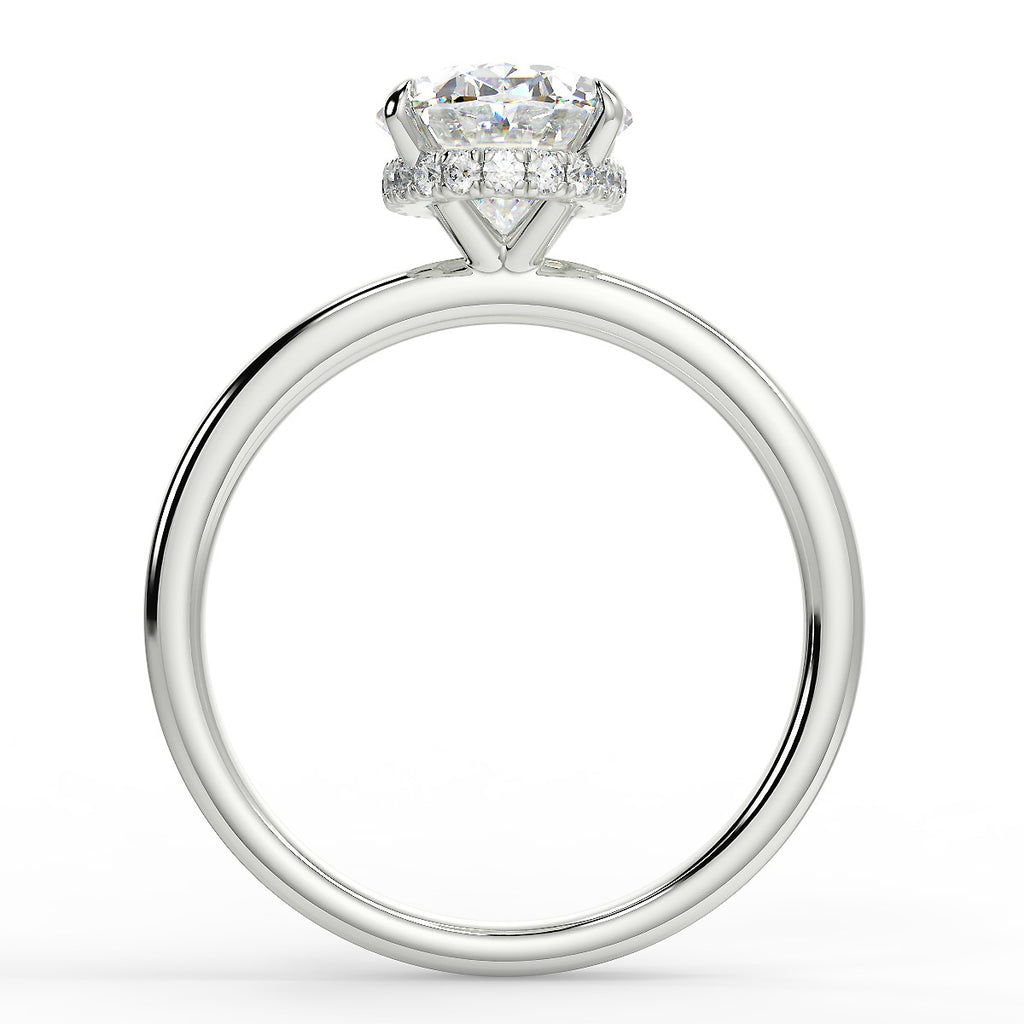 Hidden Halo Engagement Ring Featuring 1.91 CT Oval Moissanite 5