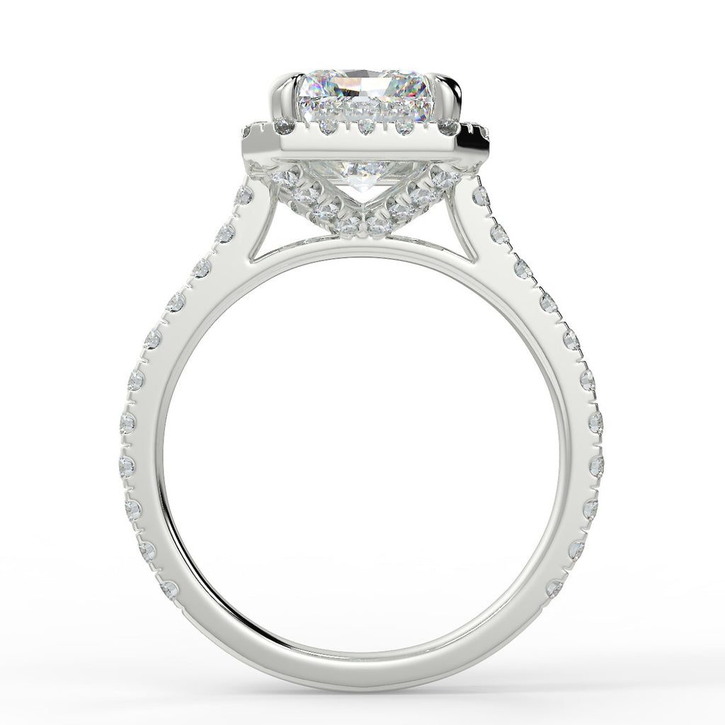 Halo Engagement Ring Featuring 2.50 CT Radiant Moissanite 5