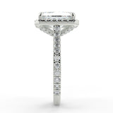 Halo Engagement Ring Featuring 2.50 CT Radiant Moissanite 6