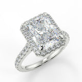 Halo Engagement Ring Featuring 2.50 CT Radiant Moissanite 4