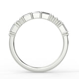 Alternative diamond Wedding Band Featuring  0.30 TCW Round & Baguette Moissanite 2