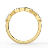 Alternative diamond Wedding Band Featuring  0.30 TCW Round & Baguette Moissanite 4