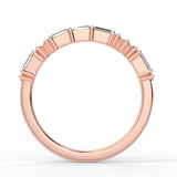 Alternative diamond Wedding Band Featuring  0.30 TCW Round & Baguette Moissanite 8