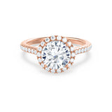 Round Halo & Pave Lab Grown Diamond Engagement Ring