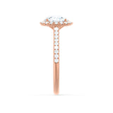 Round Halo & Pave Lab Grown Diamond Engagement Ring