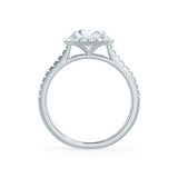 Round Halo & Pave Cathedral Lab Grown Diamond Engagement Ring