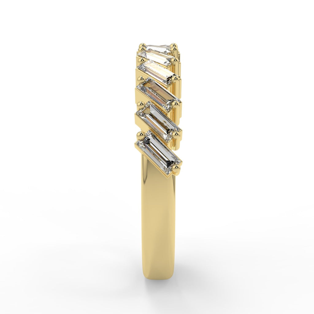 Half Eternity Wedding Band Featuring 0.64 TCW Baguette Moissanite 6