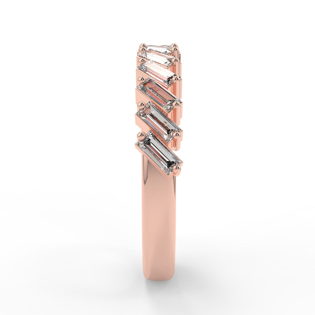 Half Eternity Wedding Band Featuring 0.64 TCW Baguette Moissanite 9