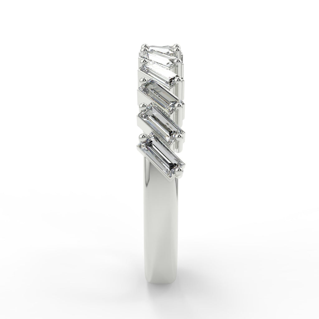Half Eternity Wedding Band Featuring 0.64 TCW Baguette Moissanite 3