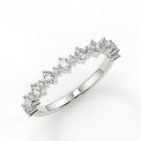 Cluster Style Wedding Band Featuring 0.64 TCW Round Moissanite 1